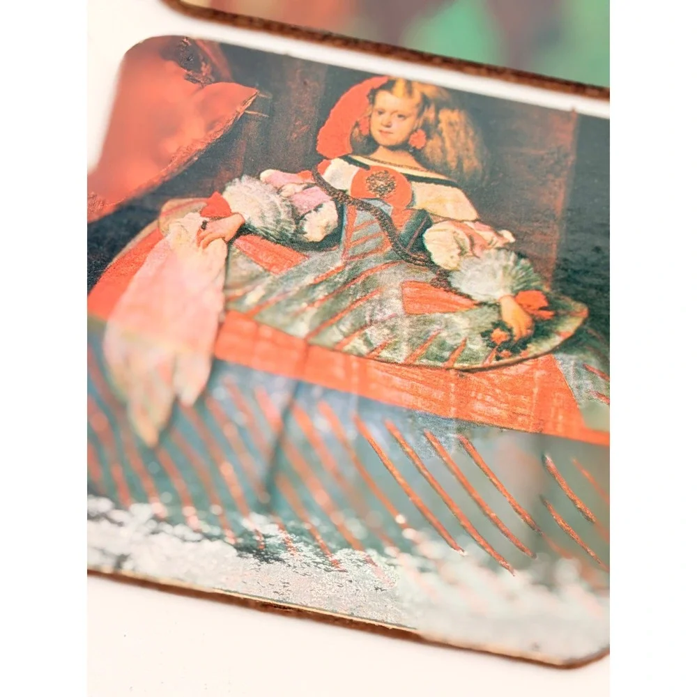 Vintage Diego Velazquez Fine Art Cork Coasters Set of 6 Spanish Baroque Painting
